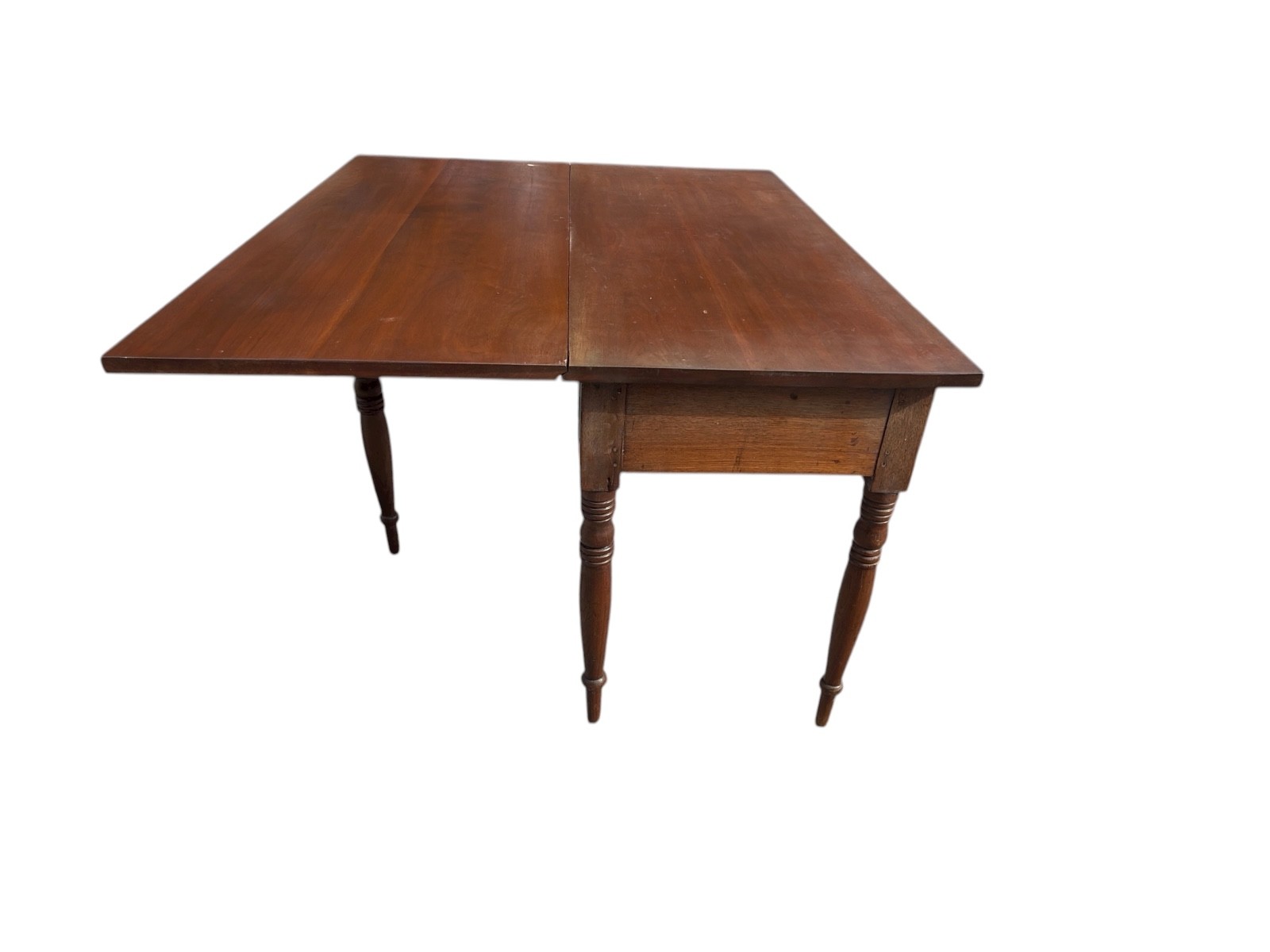 Antique Sheraton 2 drawer console work foyer table walnut 1820 country farmhouse