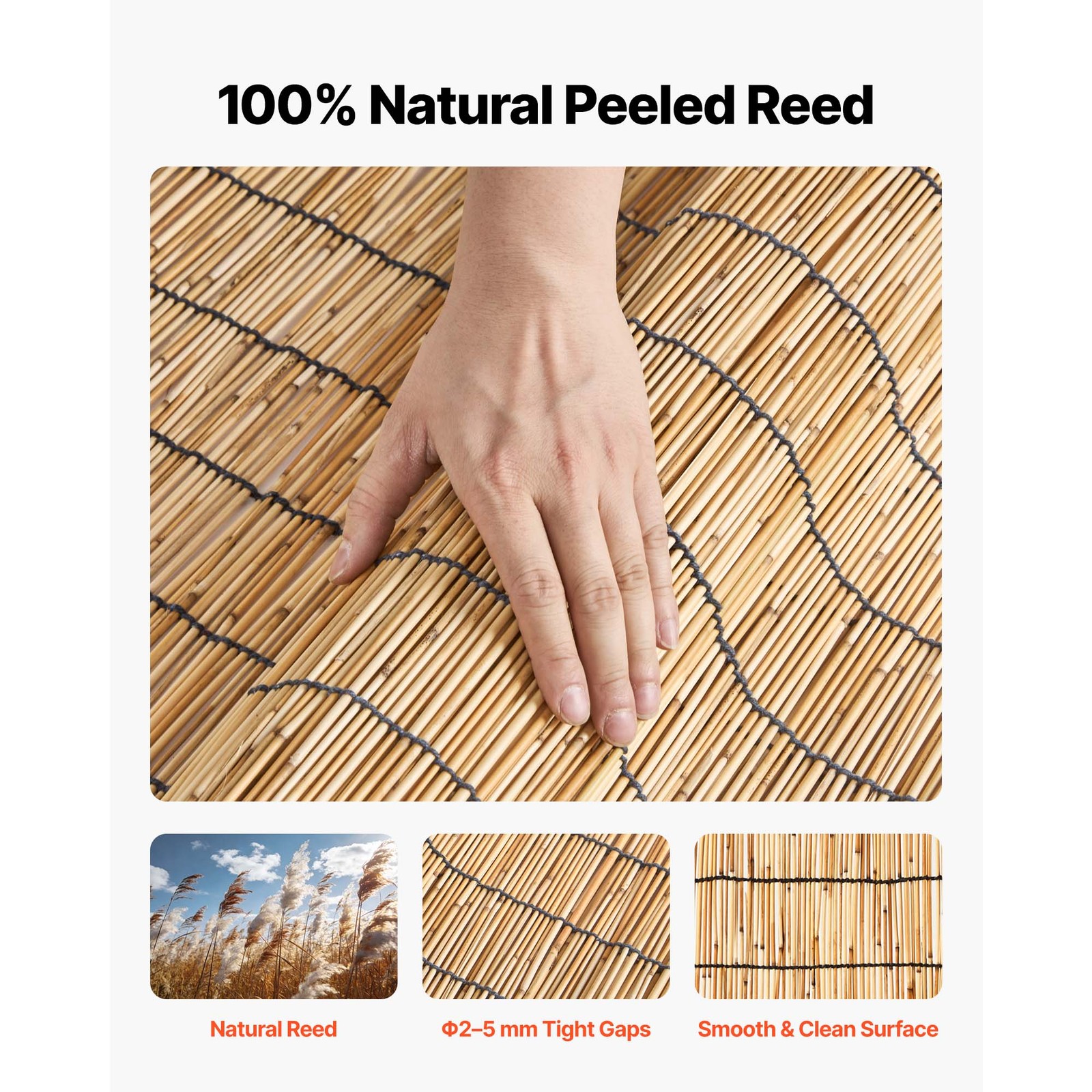 Uimoso Natural Reed Fence Panel 5.58 x 16.4 ft Privacy Screen Roll for Garden