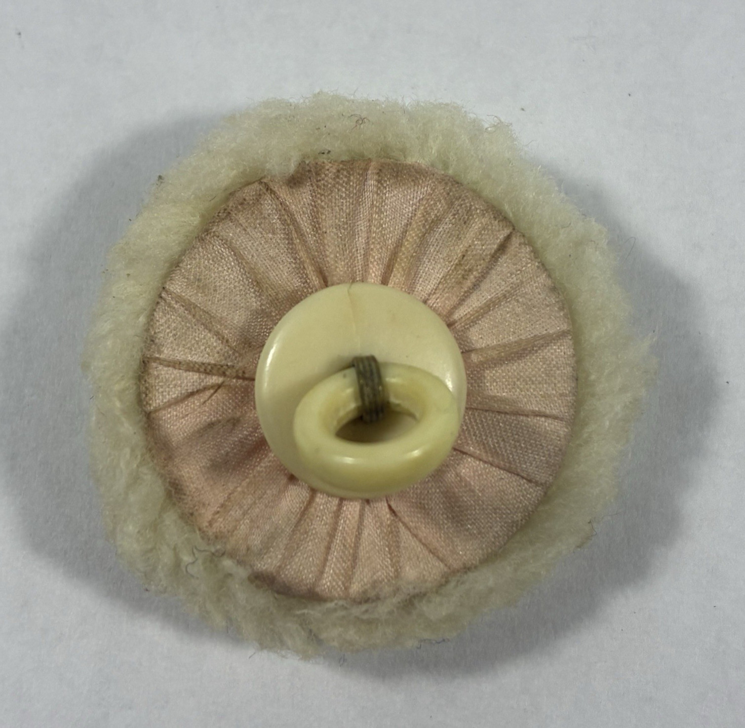 Antique Williams Talc Co Miniature Mirrored Powder Box w/Puff Silver Plate Vtg