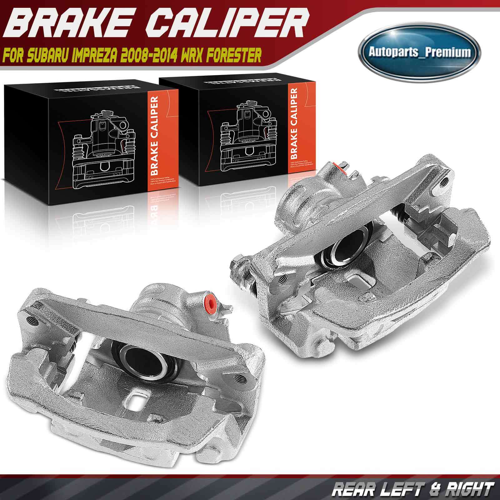 Pair Rear Brake Calipers with Bracket for Subaru Forester 2009-2013 Impreza WRX