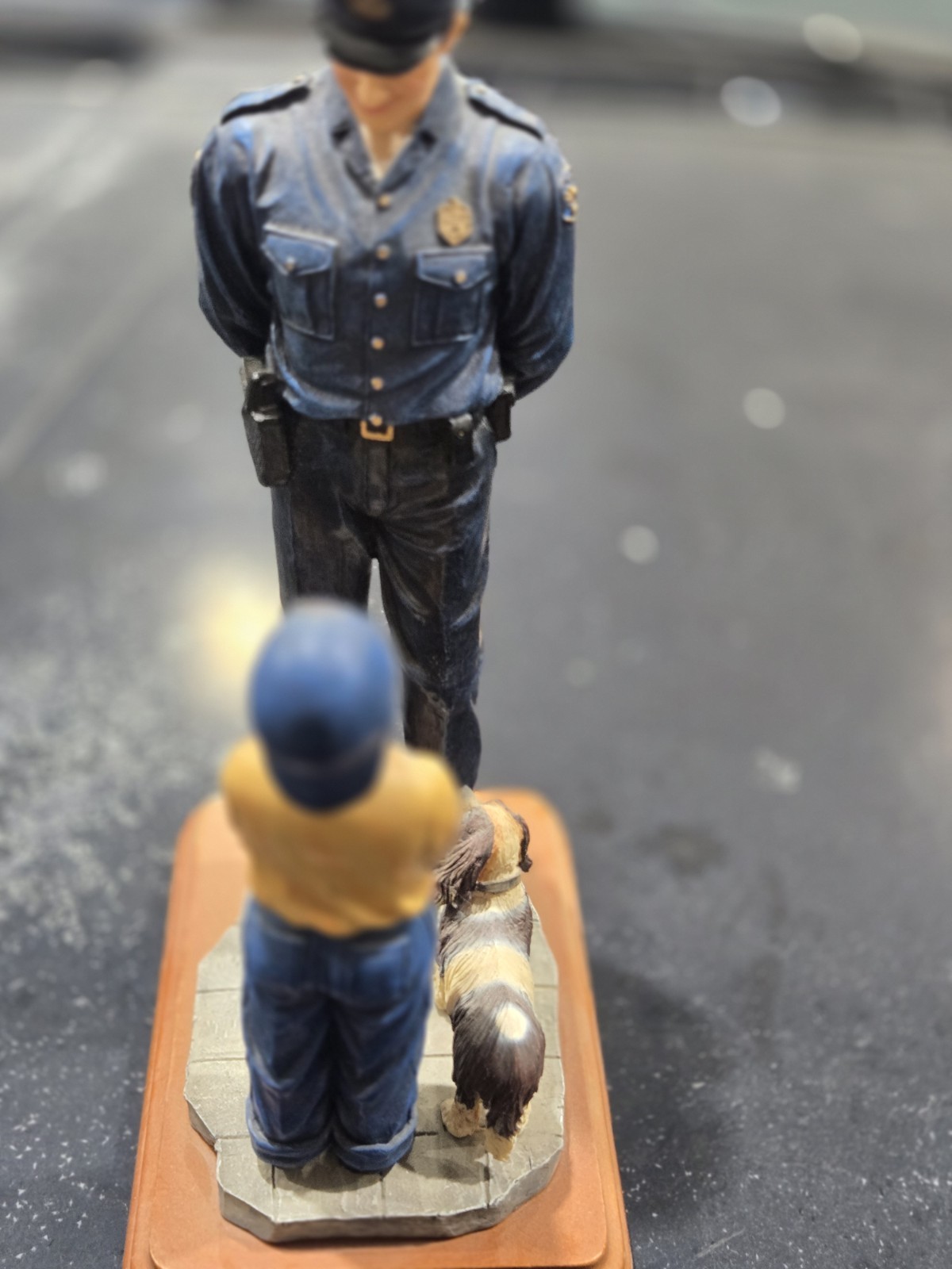 Blue Hats Of Bravery I Want To Be Like You Police Officer Figurine With Child
