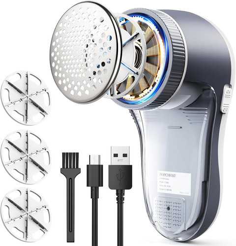 POPCHOSE Fabric Shaver, Lint Remover for Clothes, Electric Grayish White