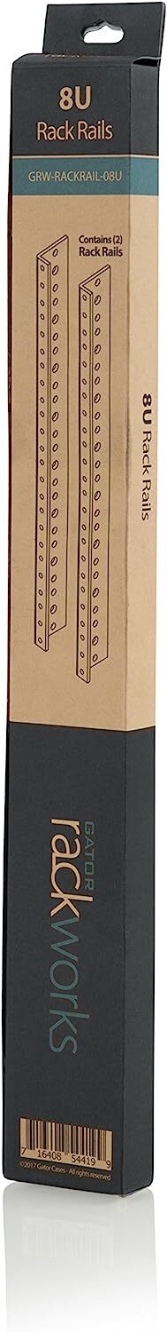 Gator Rackworks Heavy Duty Steel Rack Rail Set; 8U Rack Size (GRW-RACKRAIL-08U)