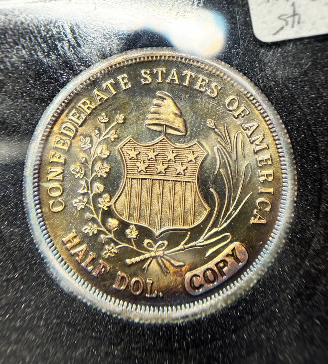 1861 Confederate Half Dollar Proof COPY by Royal Oak Mint( Toned)