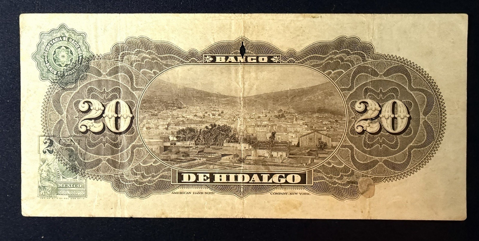 El Banco De Hidalgo 1914 20 Pesos