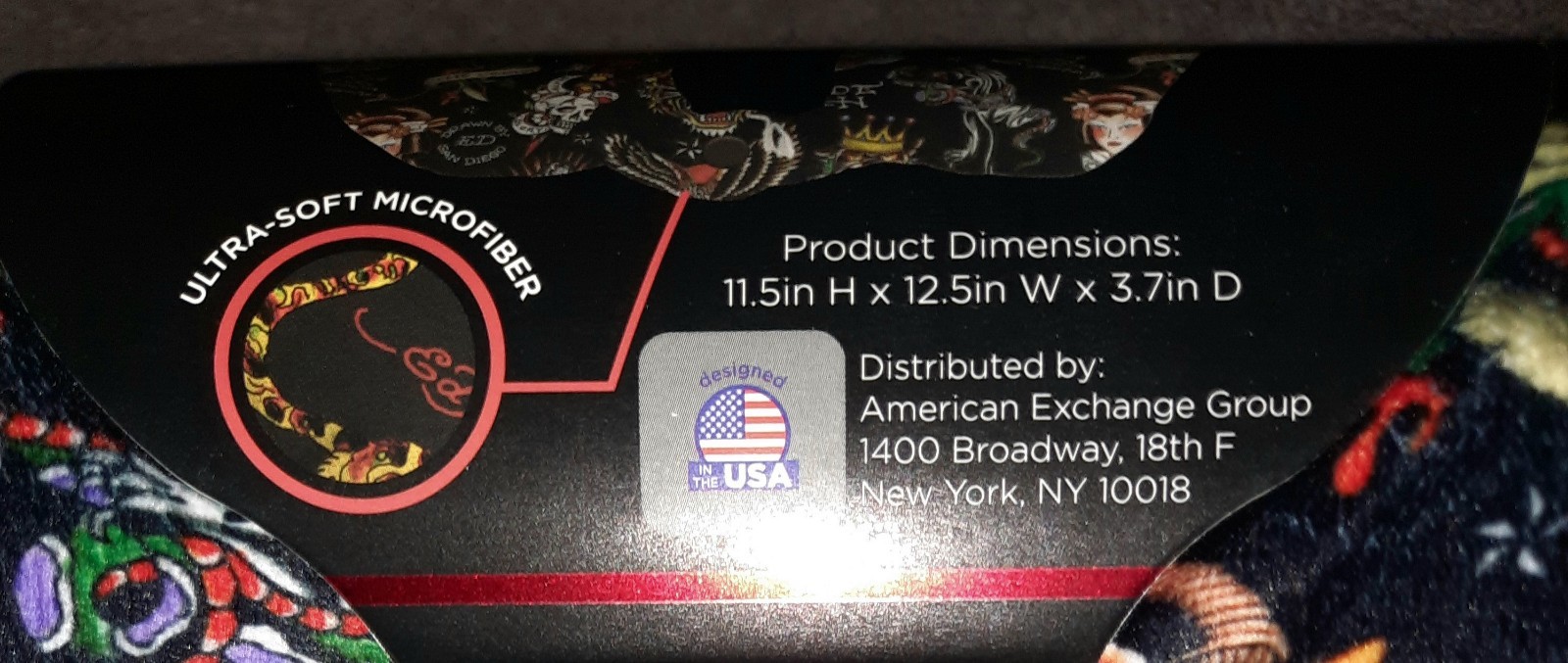 Ed Hardy Tattoo Print Neck Travel Pillow Memory Foam Removable Cover Microfiber