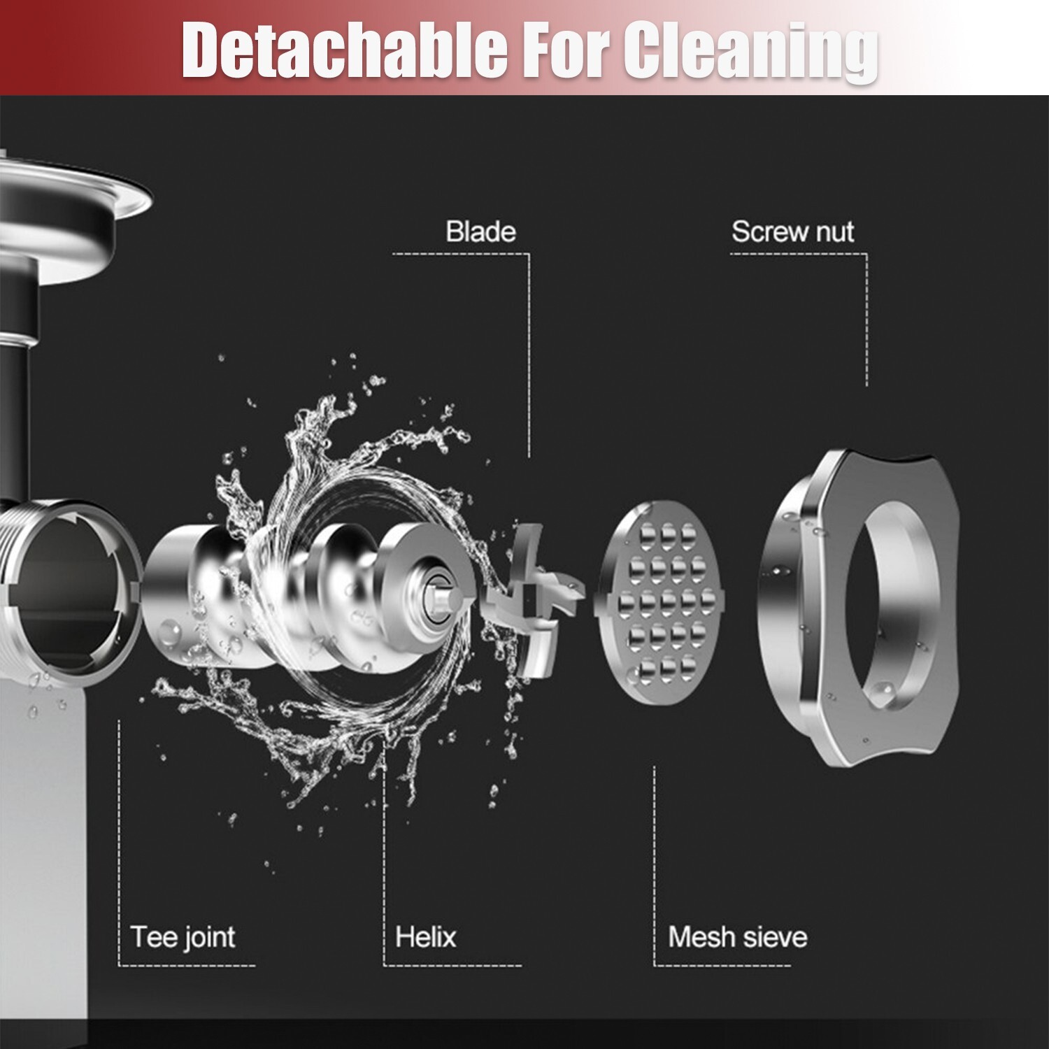 550LB/h Commercial Meat Grinder,1100W Electric Sausage Stuffer,193RPM Heavy Duty