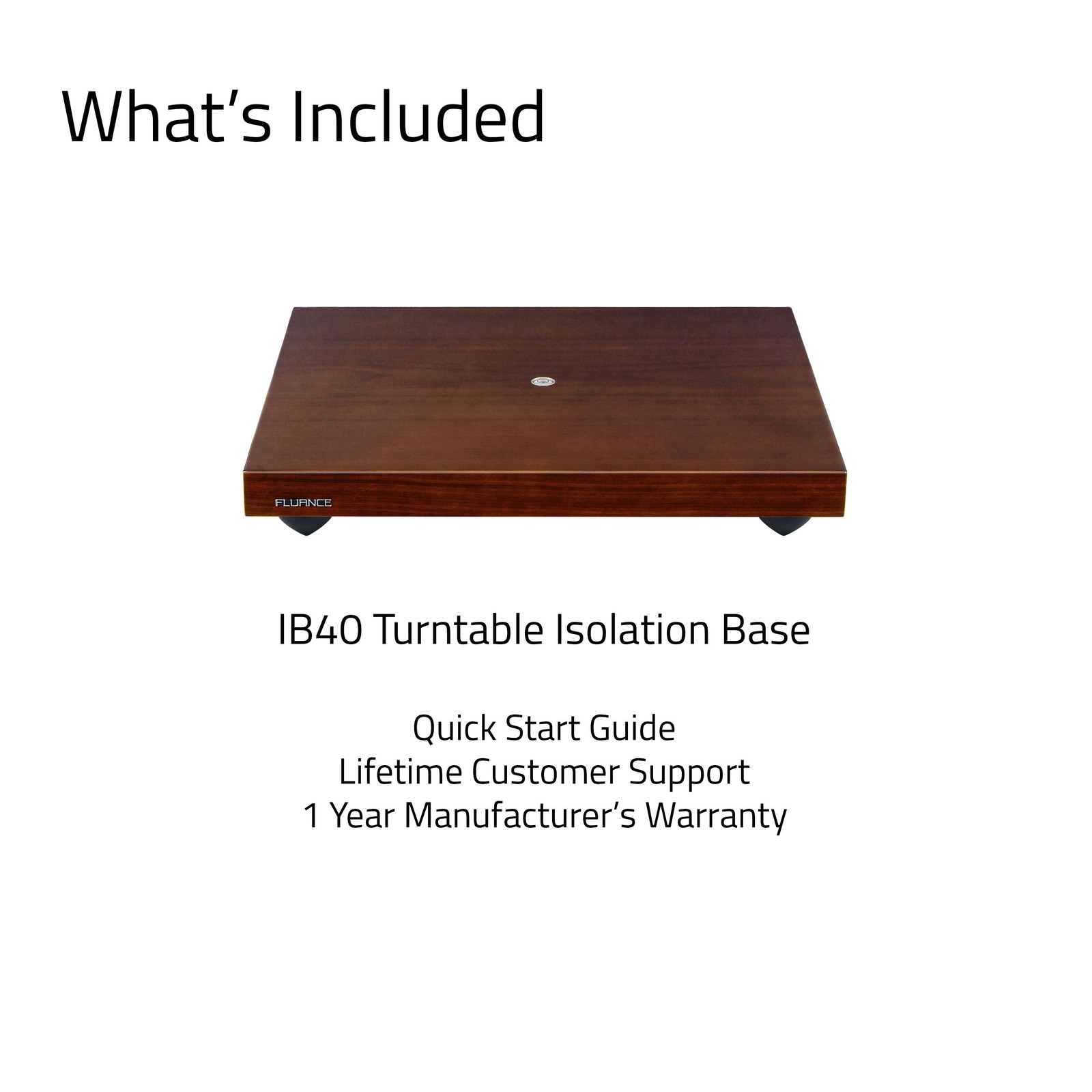 Fluance IB40 Turntable Isolation Base Anti-Vibration Wood Platform, Bubble Level