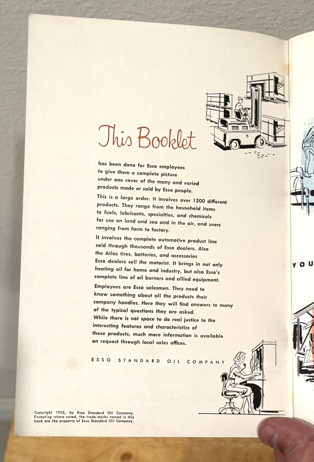 Vtg Rare 1955 Esso Standard Oil "Your Esso Products" Employee Products Booklet