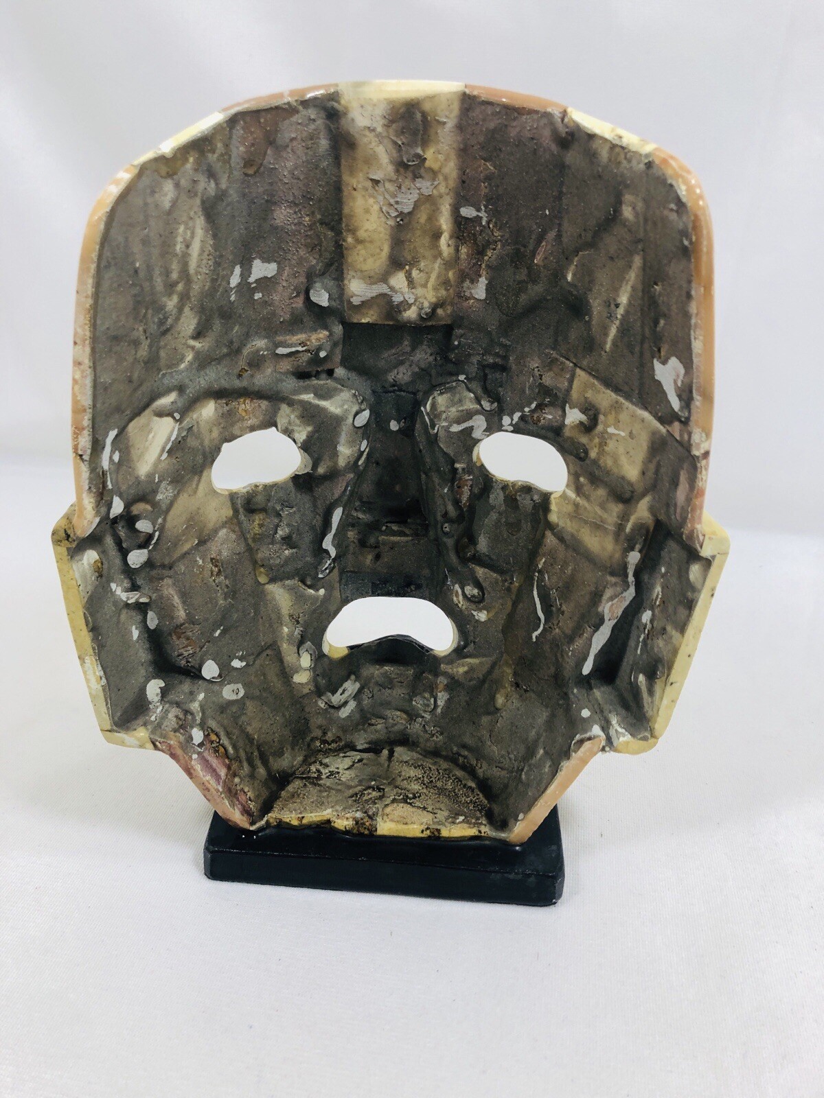 Mexican Mayan Aztec Ceremonial Burial Mask Mother Of Pearl Mosaic Sculpture