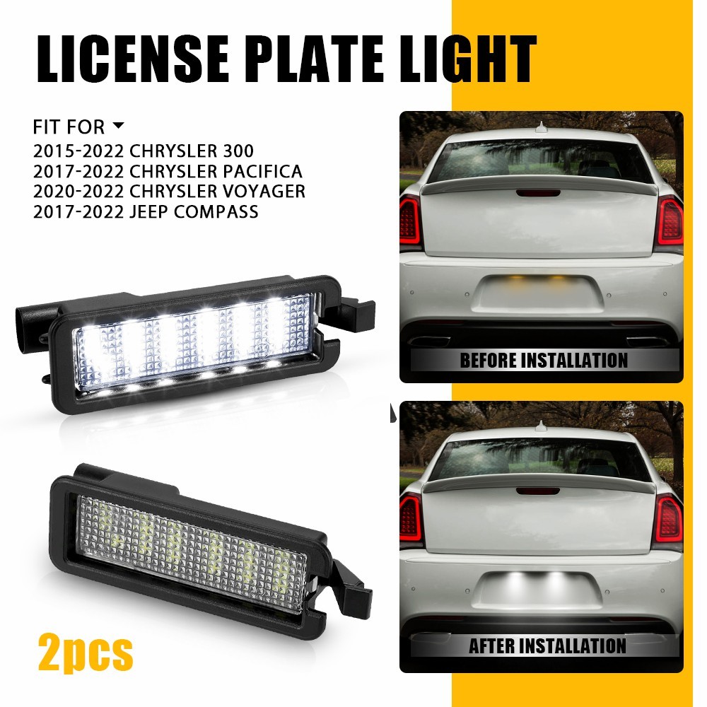 For 2015-2022 Chrysler 300 White LED License Plate Light Bulbs Rear Tag Lamps 2x