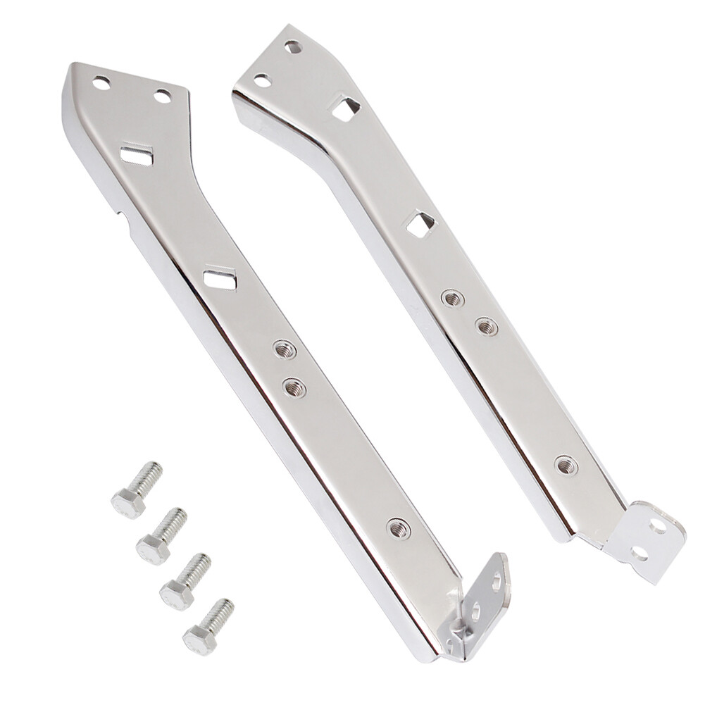 Pair Chrome Saddlebag Rail Support Brackets for Harley Touring FLT FLHT 85-08