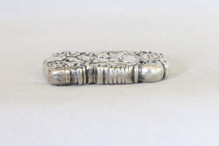 RARE AMERICAN MADE KERR STERLING SILVER 2 CHERUBS & GROTESQUE FACE MATCH SAFE