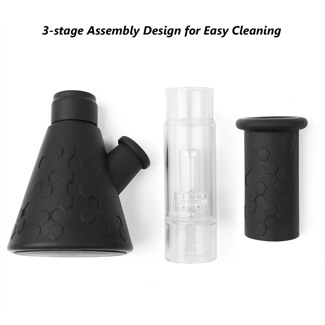 12" Silicone Glass Bong with Ash Catcher Smoking Tobacco Water Pipe 14mm Bowl