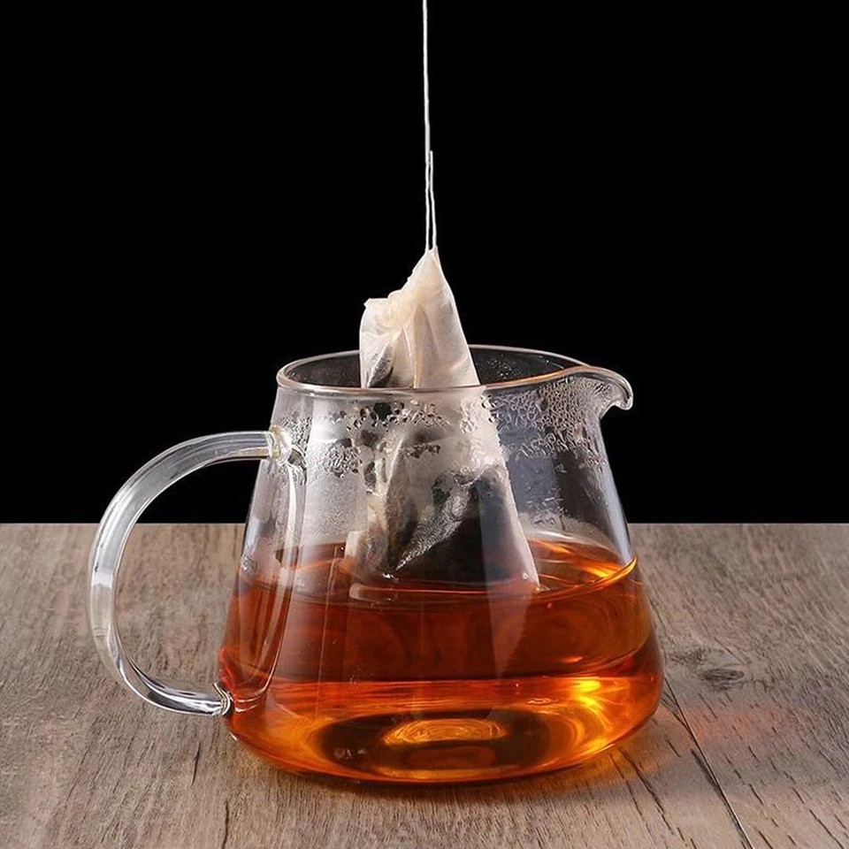 500Pcs Tea Bags Disposable Drawstring Flip Empty Teabags Herb Loose Teas Filters