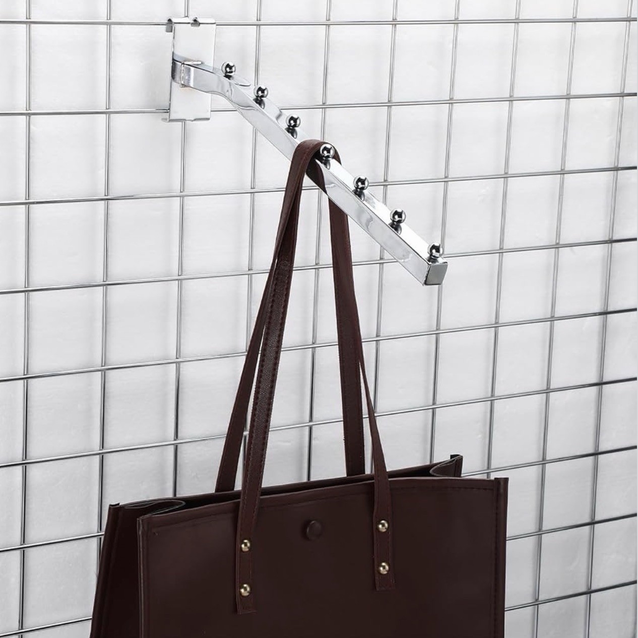 10 Pack 7 Ball Waterfall For Gridwall 13.8” Metal Hangers Display Chrome