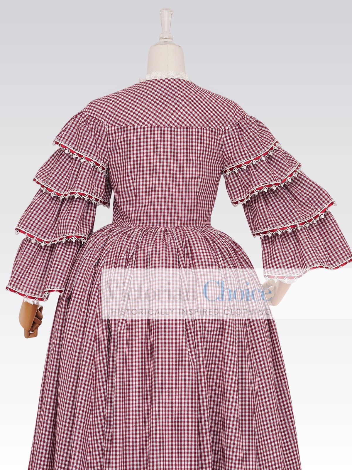 Victorian Dickens Plaid Dress Civil War 1850s 1860s Pioneer Women Theater 260