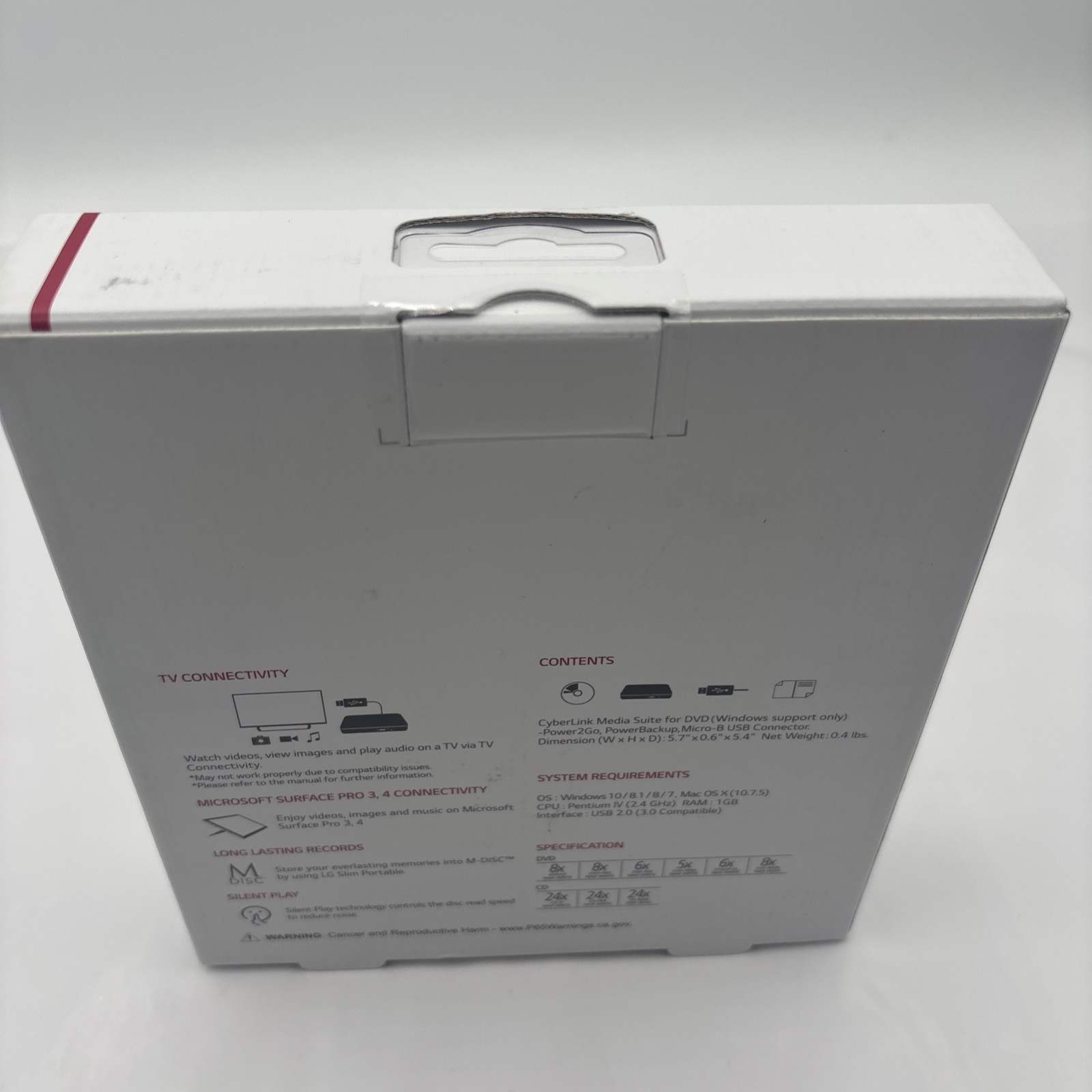 LG Ultra Slim Portable External DVD Writer - Black - New Sealed -Free Shipping