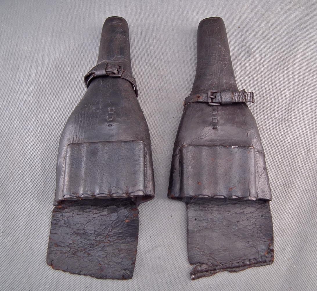 Antique American Civil War Dragoon Saddle Holsters Colt Dragoon Pistols Revolver