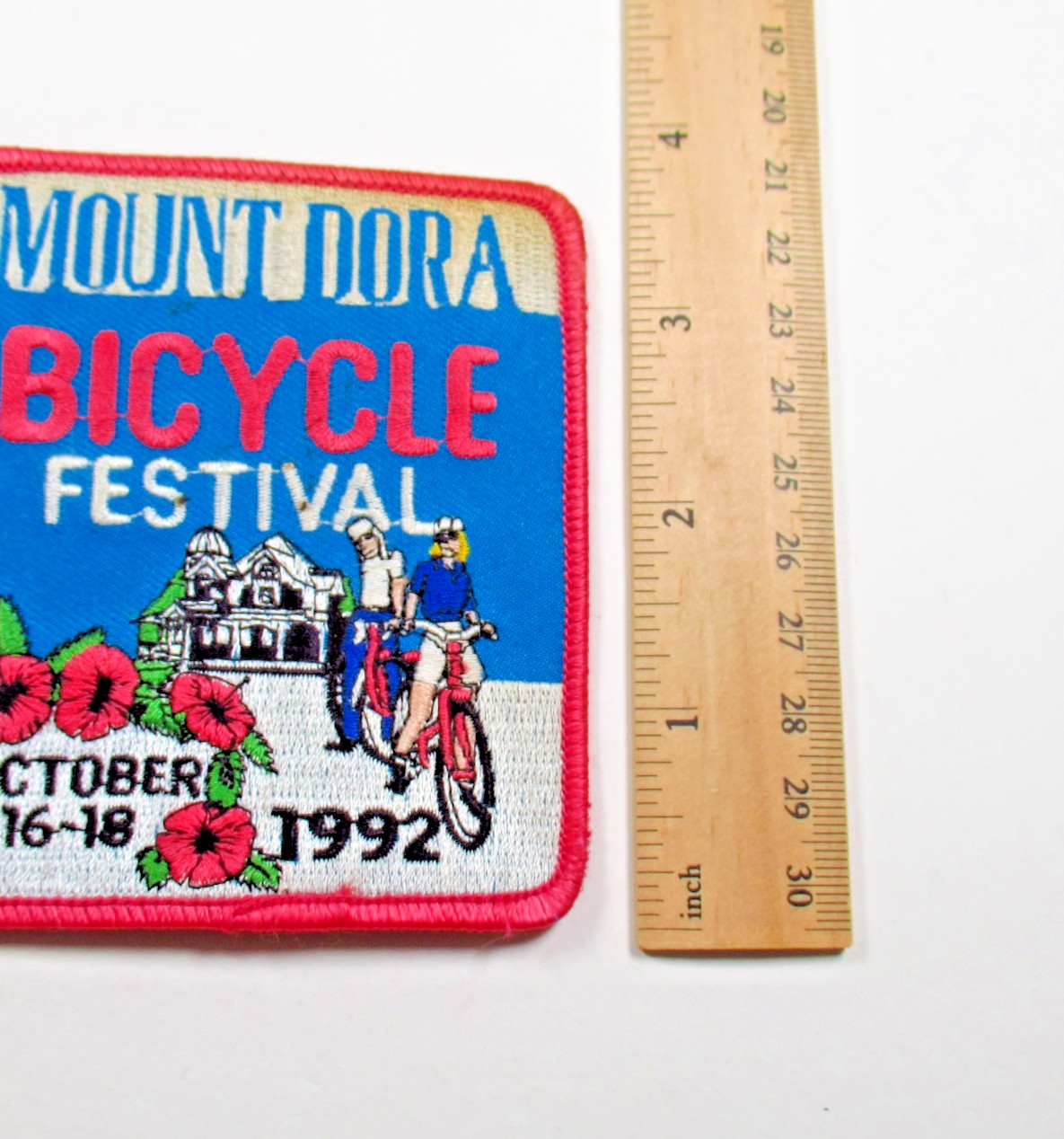Mount Dora Bicycle Festival Cycling Patch October 16-18 1992 Vintage