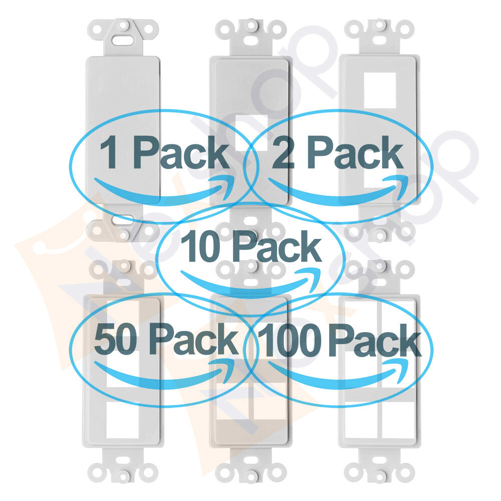 Nex Decora RJ45 Network Keystone Wall Plate Insert - 0 1 2 3 4 6 Port - Lot