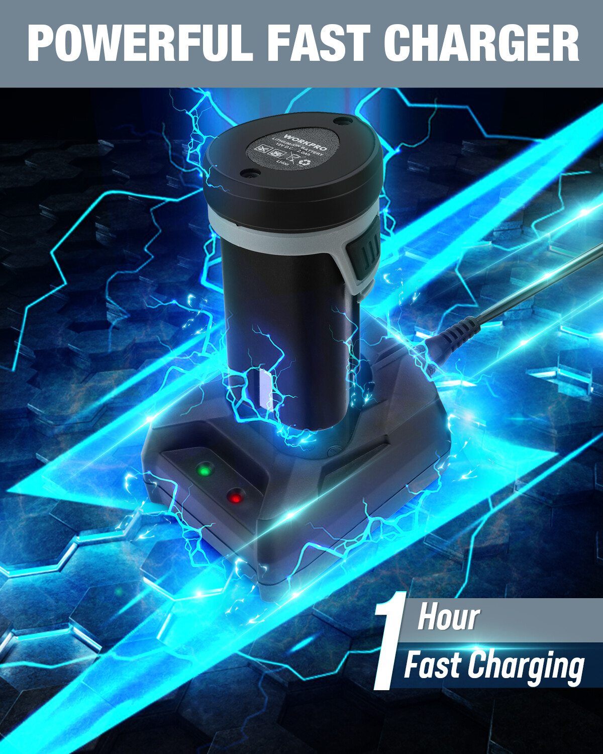 WORKPRO Cordless Mini Buffer Polisher 12V 5 Variable Speed Up to 3000RPM Battery