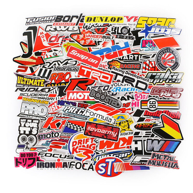 Lot Set of 100 Motorcycle Motocross Decals Stickers Pack Racing ATV UTV Dirtbike