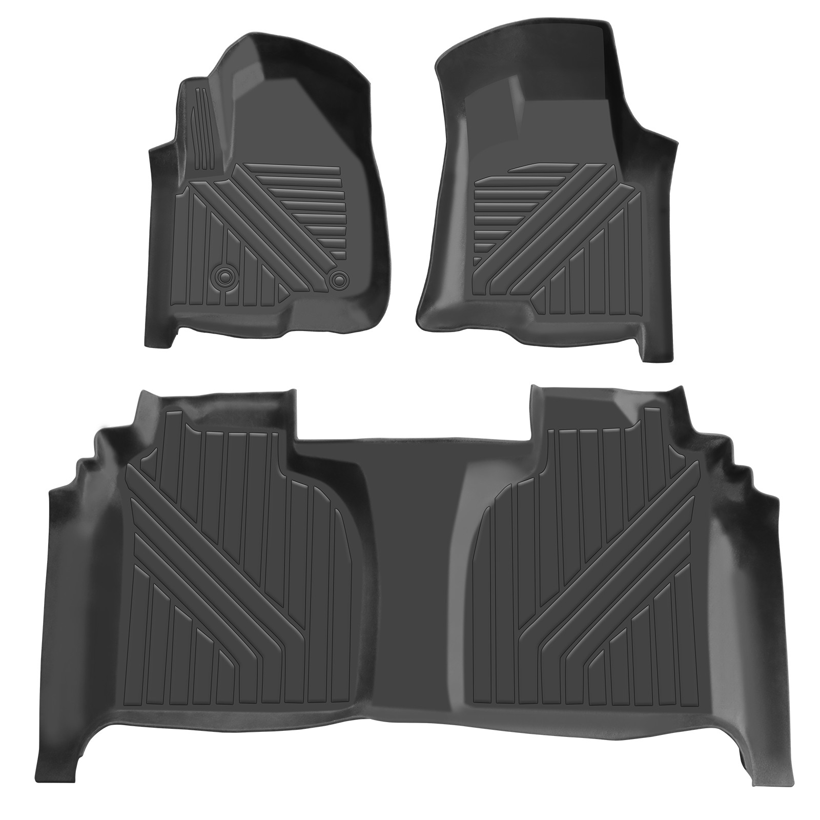 All Weather Floor Mats For 2019-2024 Chevrolet Silverado 1500 2500 HD Crew Cab