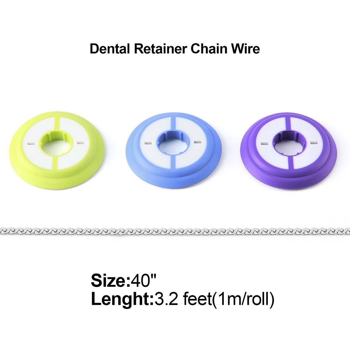 AZDENT Dental Ortho Retainer Wire Stainless Steel Retention Wires Chain 40"