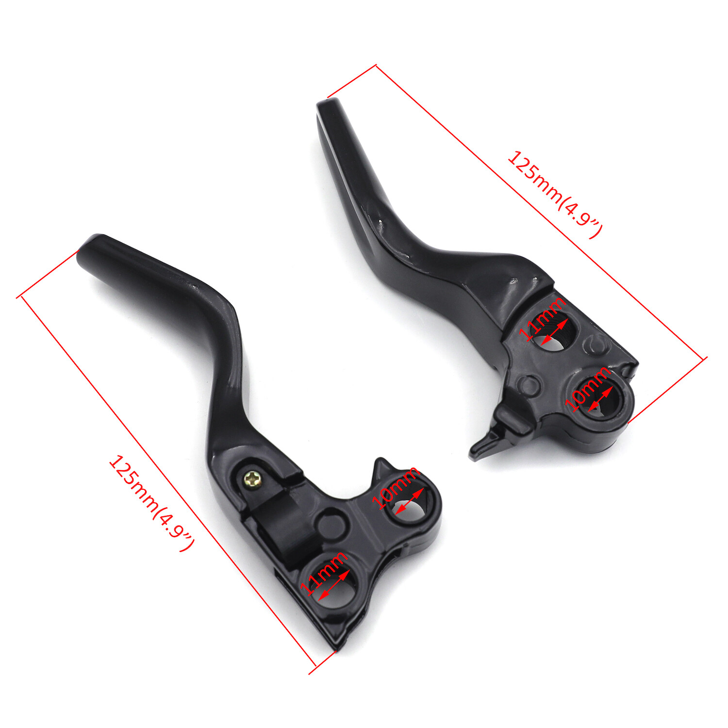 Black Shorty Brake Clutch Levers For Harley 96-03 XL/96-07 Dyna Touring Softail