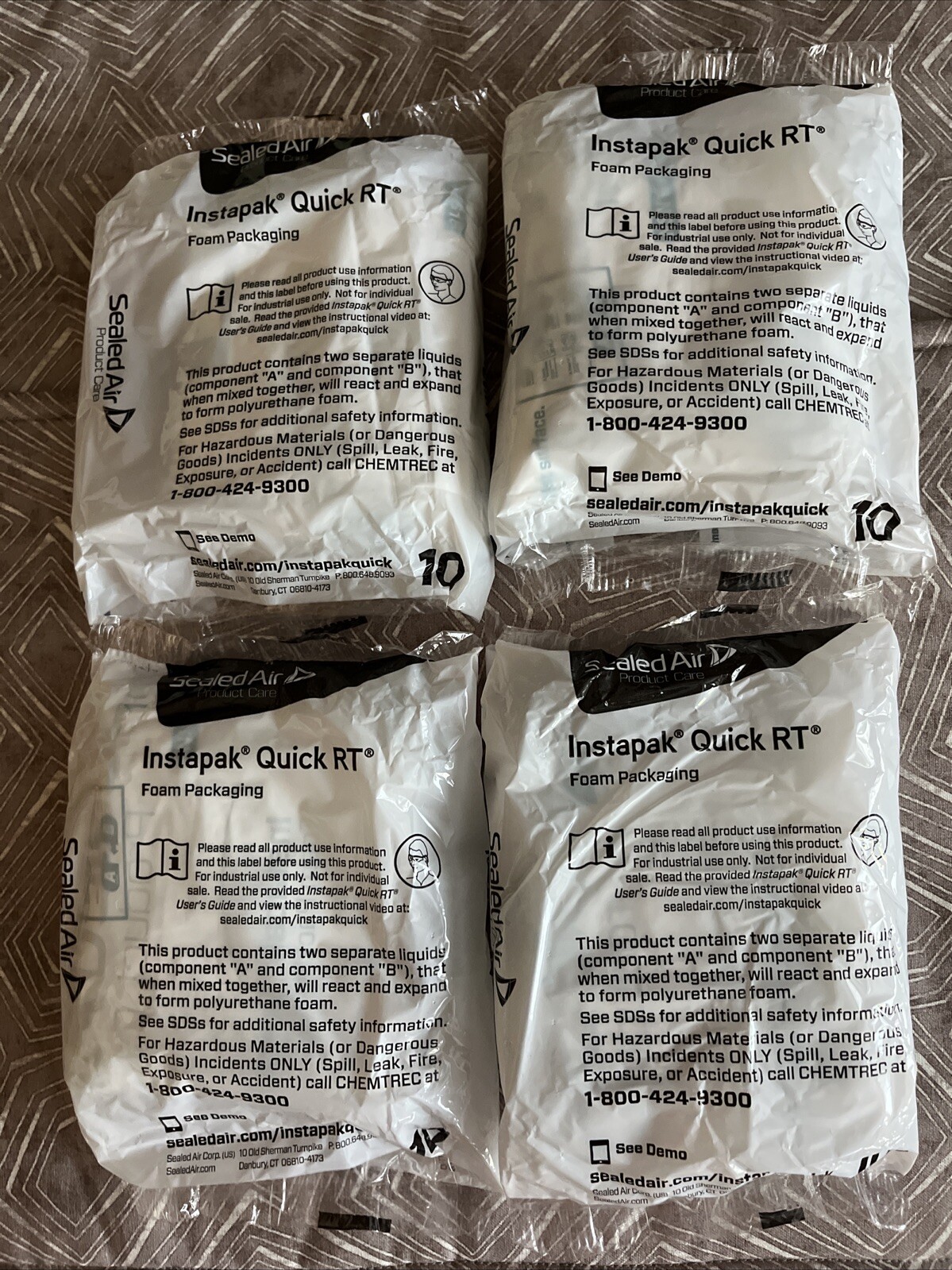 4x - InstaPak Quick RT Bag #10 - Quick & Safe Gift Packing 15"x 18"