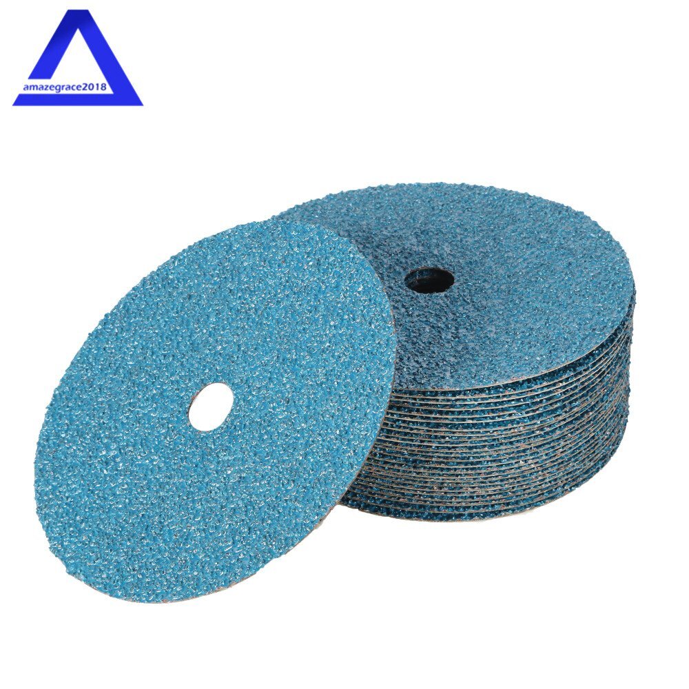25 Pack 5" x 7/8" 24 Grit Zirconia Resin Fiber Disc Grinding and Sanding Discs