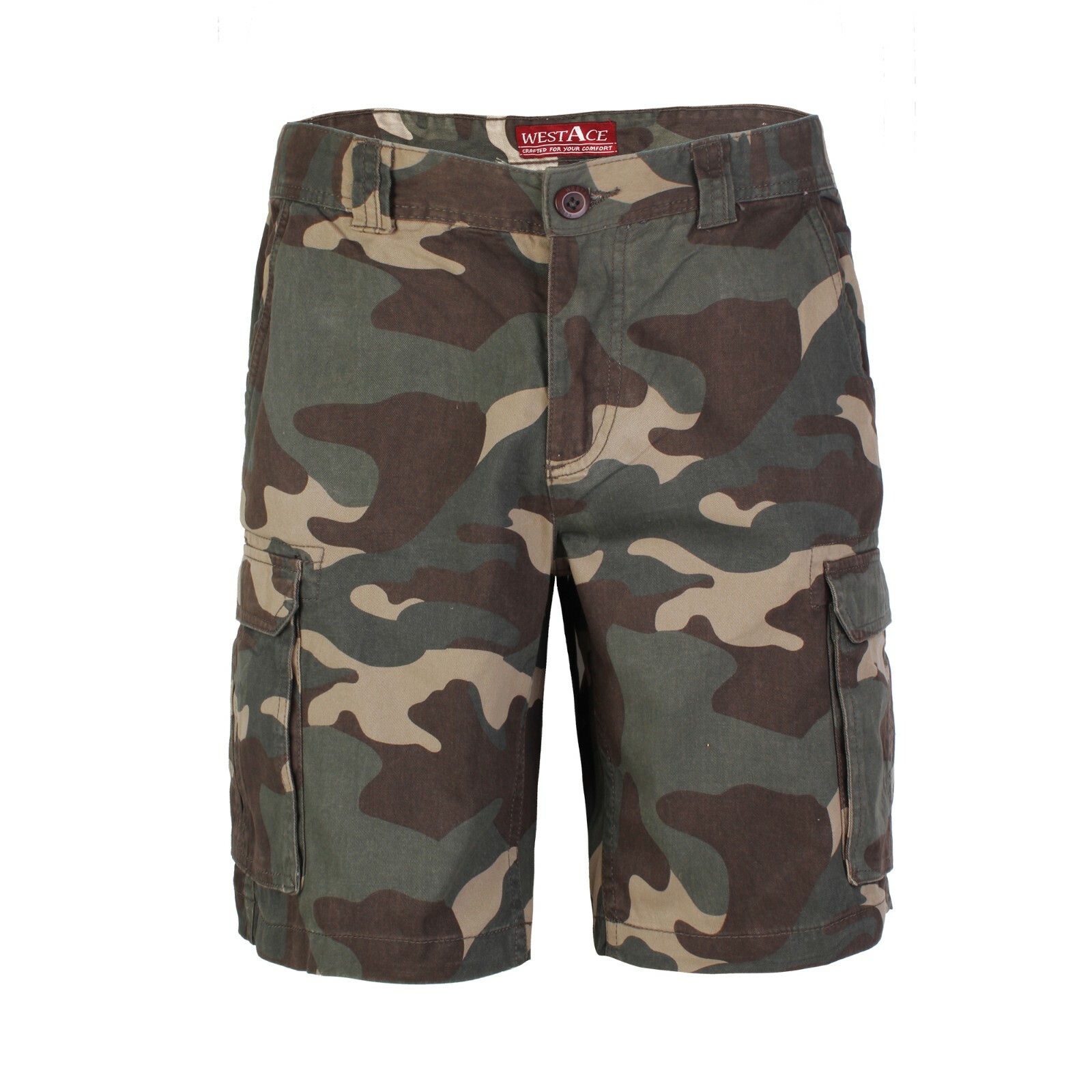 Mens Army Casual Cargo Combat Shorts Cotton Work Chino Camo Half Pant