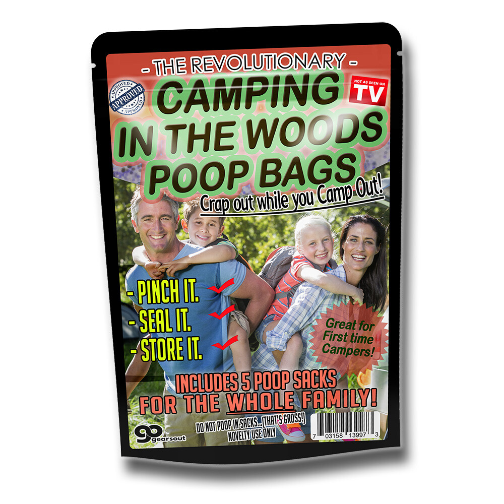 Camping in the Woods Poop Bags, Fun Gag Gift for Teens, Dad, Scouts, Outdoors