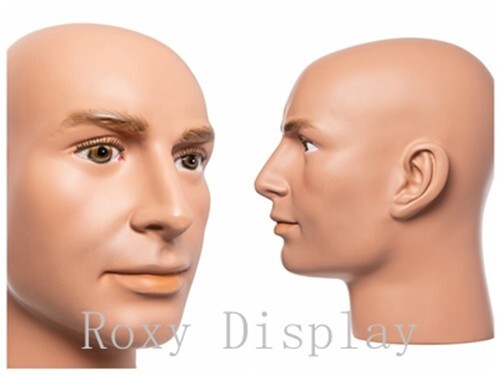 2PCS Male Fiberglass Mannequin Head Bust Wig Hat Jewelry Display #37H x2