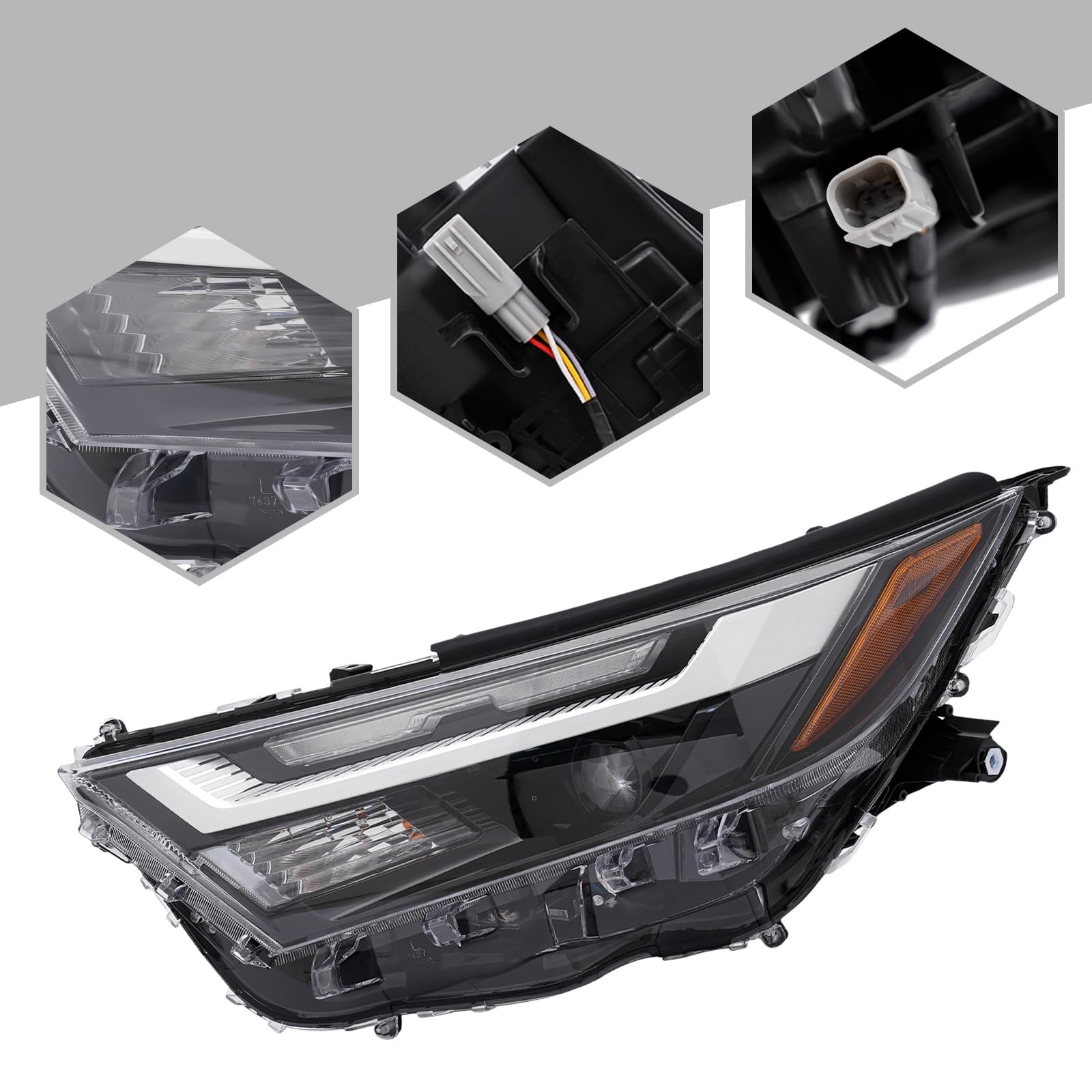 Front LED+Halogen Headlight Assembly Left Side for 2022 2023 2024 Toyota RAV4