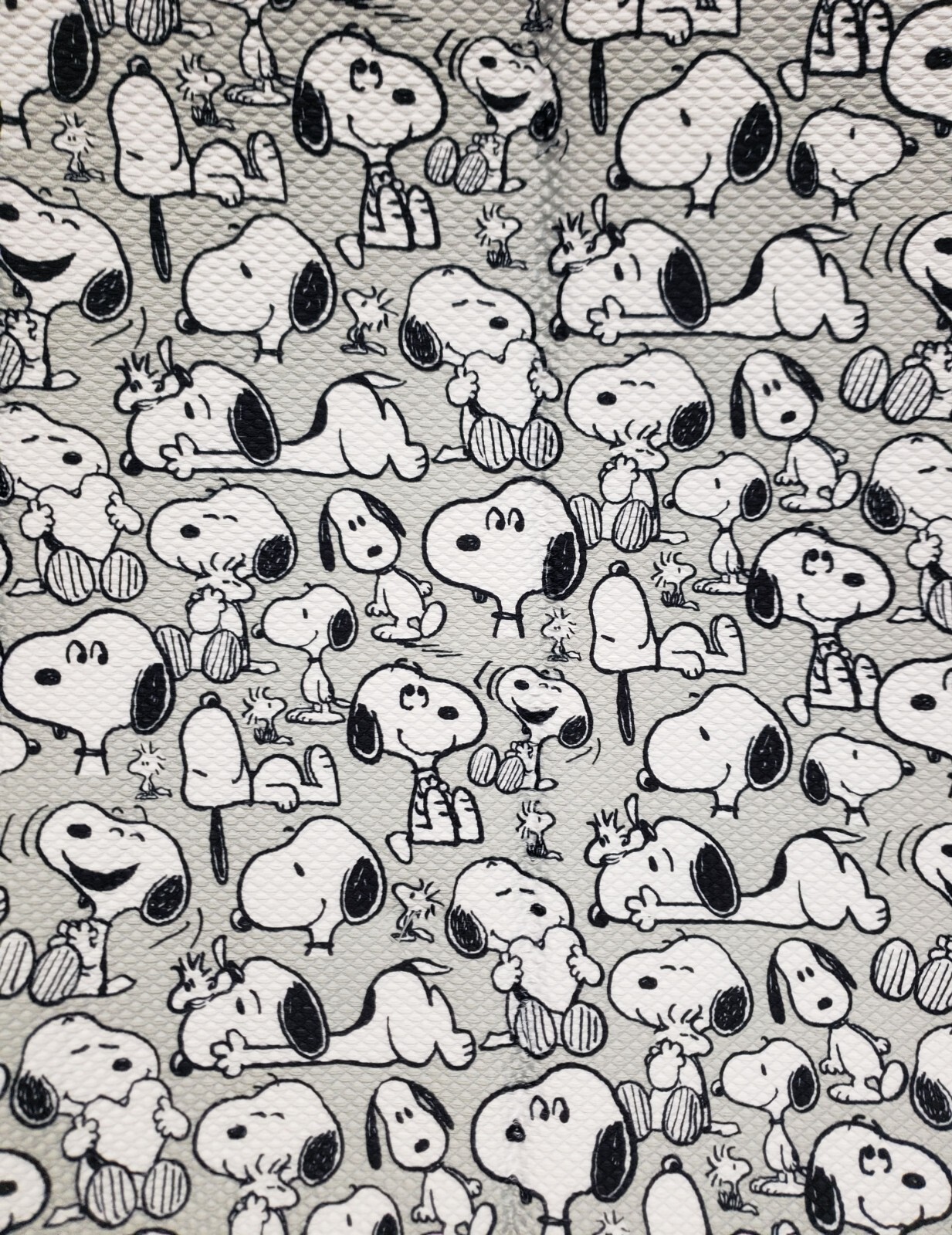 Microfiber Dish Drying Mat(16"x18") PEANUTS BLACK & WHITE SNOOPY DOGS ON GREY,BB