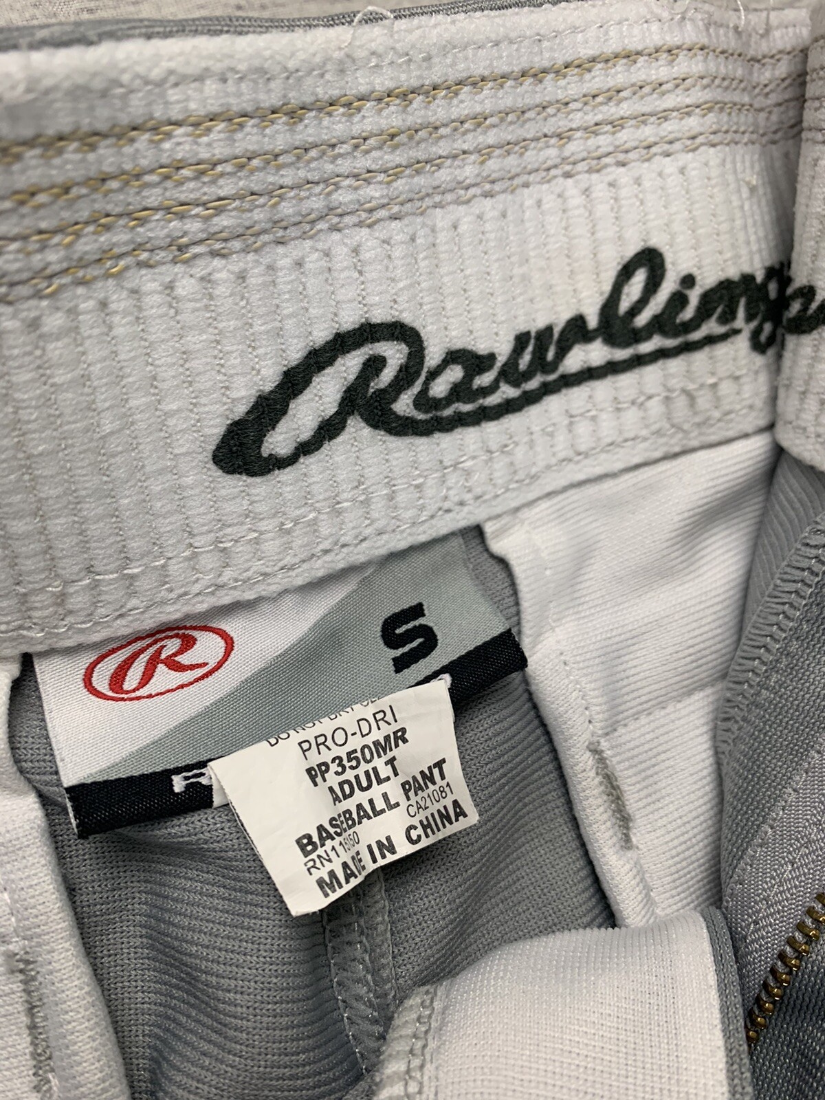 Rawlings Baseball Pants Mens Small Grey