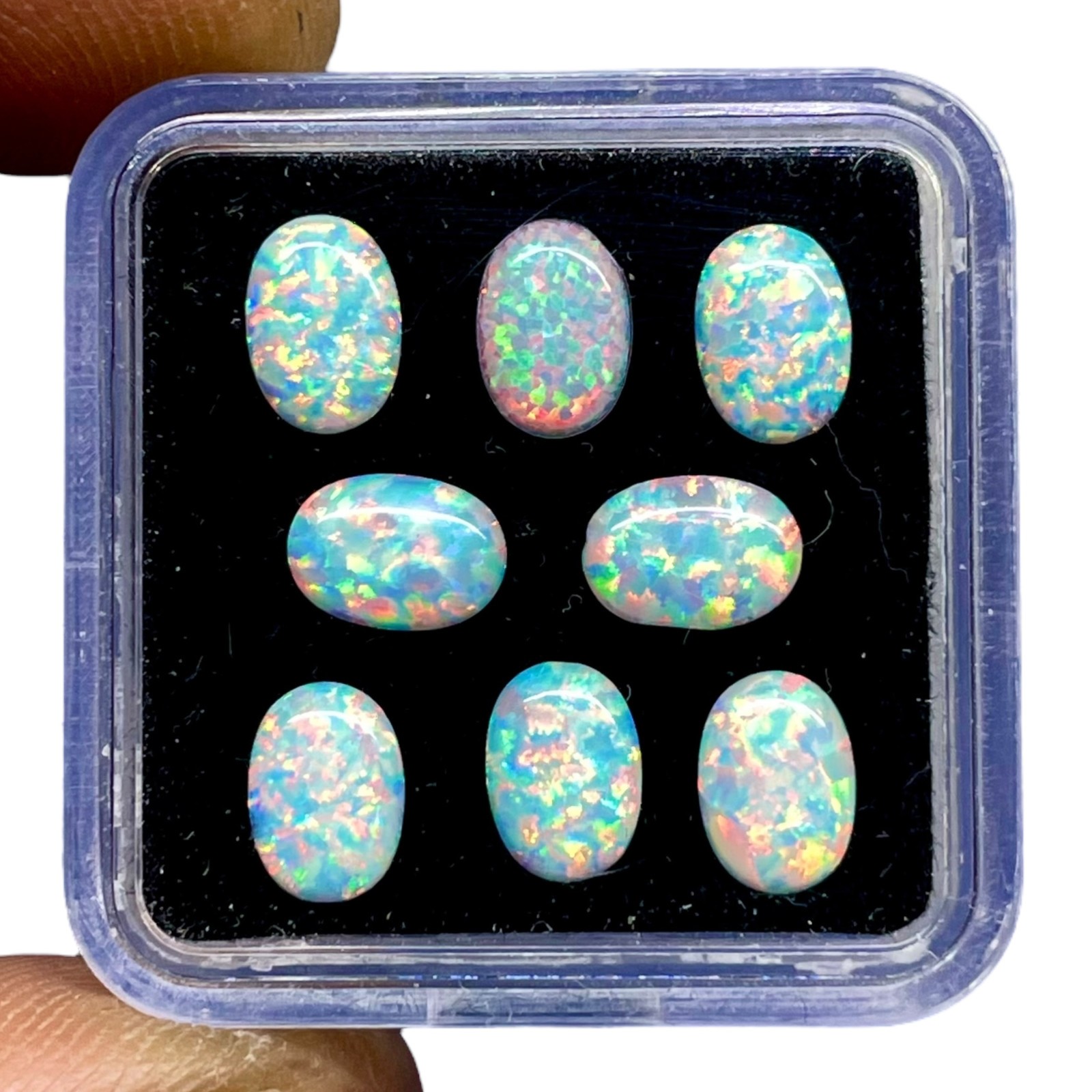 8 Pcs Australian Opal 7x5mm Oval Cabochon AAA Quality Lab Created Gemstone Lot