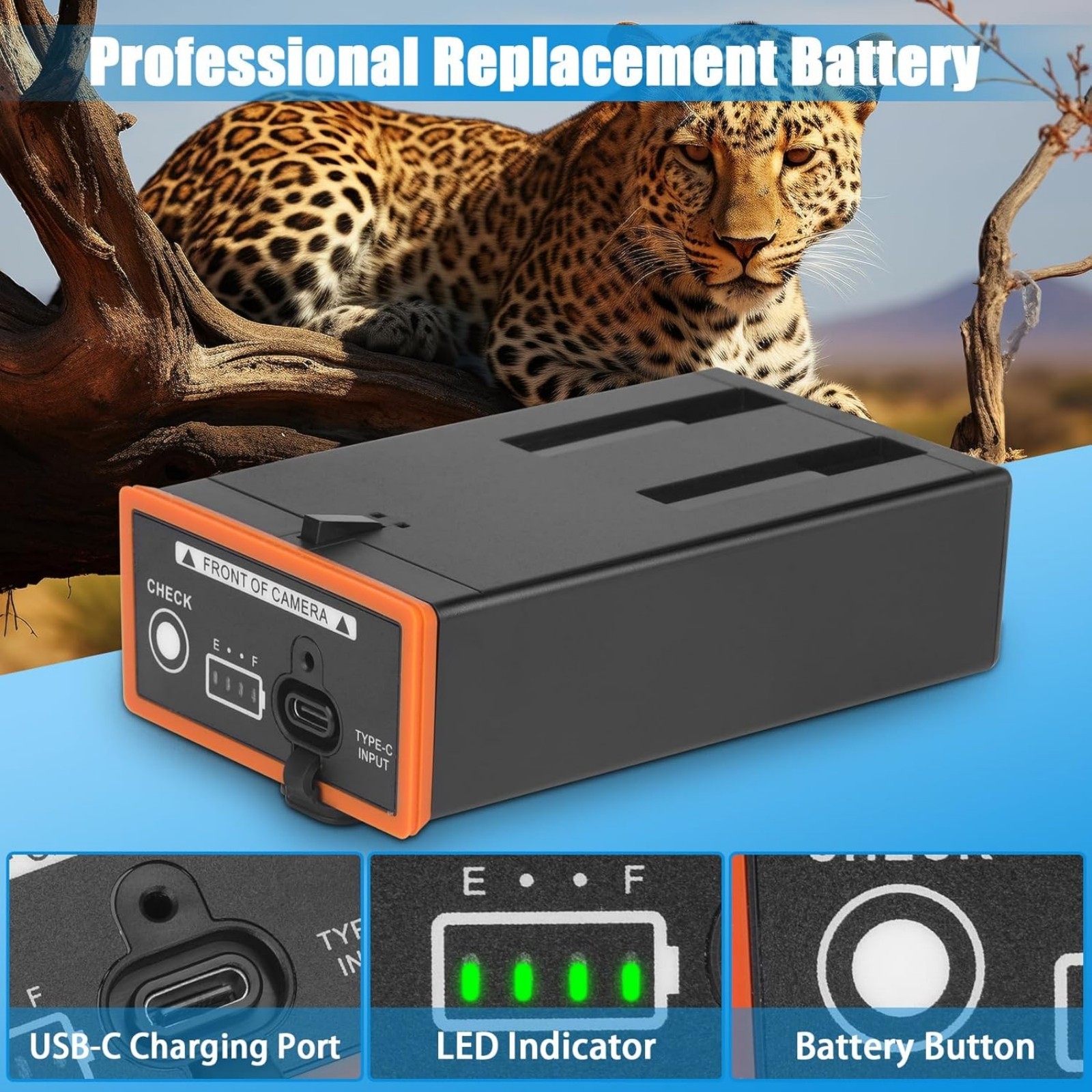 4x 6700mAh Battery for Moultrie Cellular Trail Cameras Edge/Edge 2/Edge 2 Pro