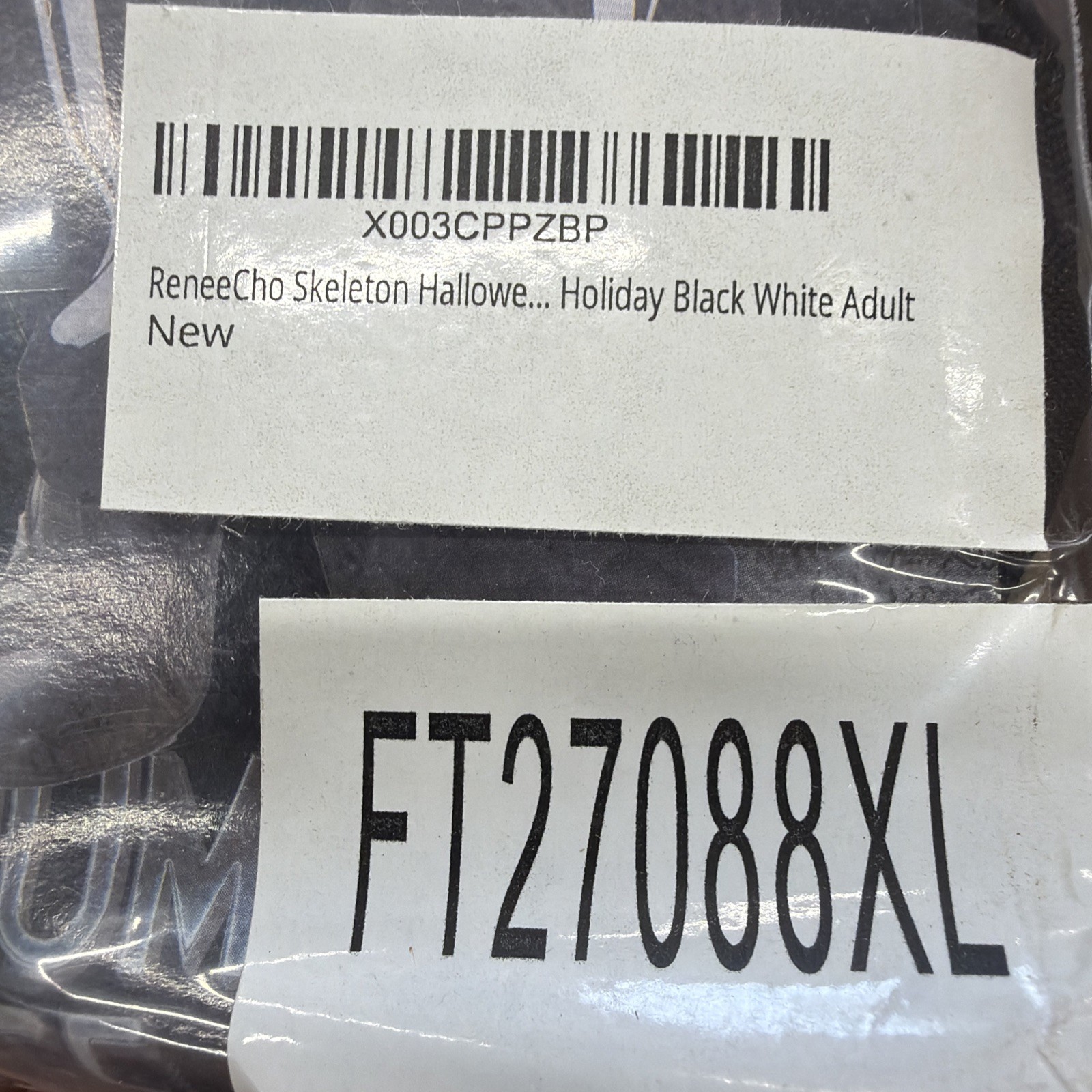 ReneeCho Adult Skeleton Suit Costume - Size: XL Adult