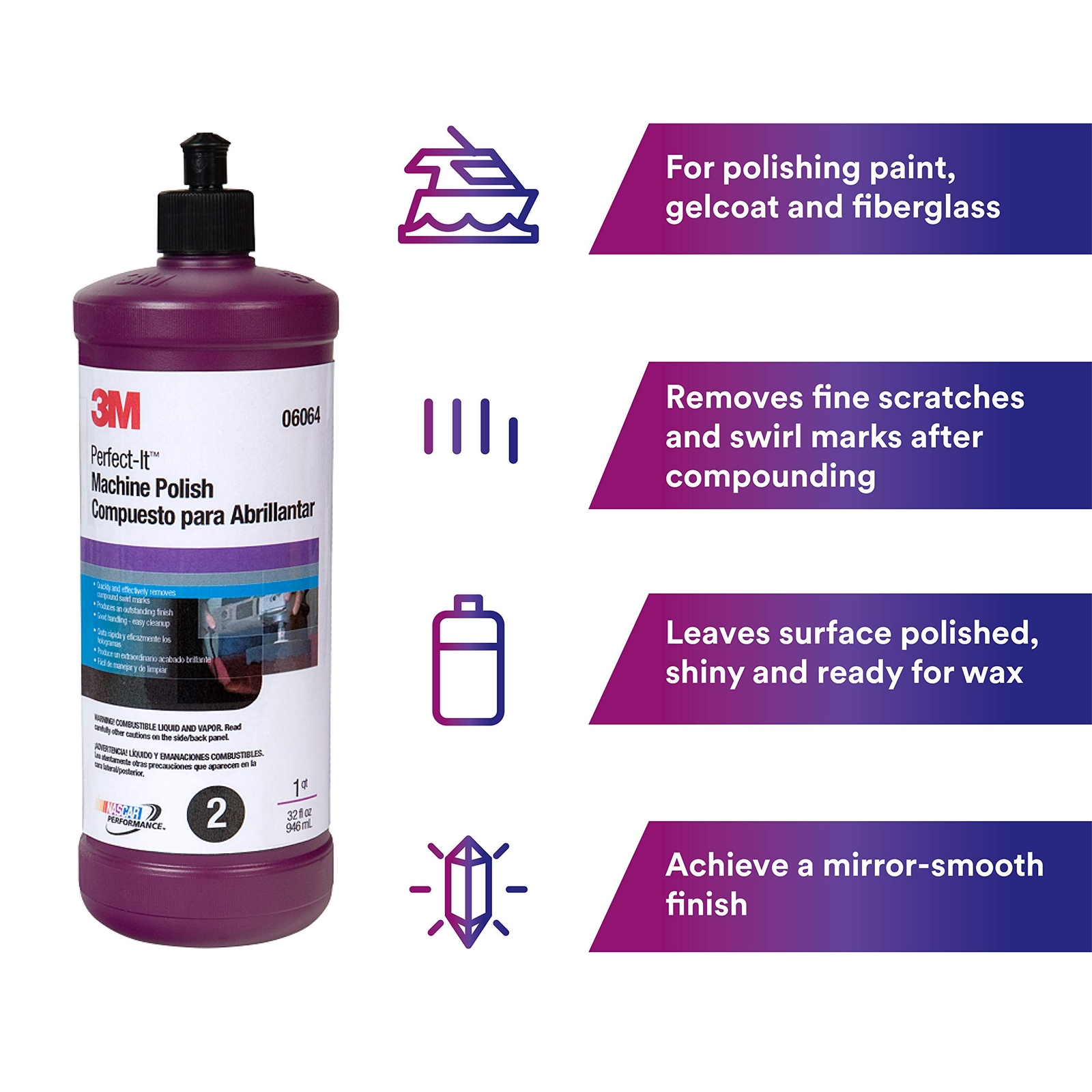 3M Perfect-It Machine Polish (06064), White