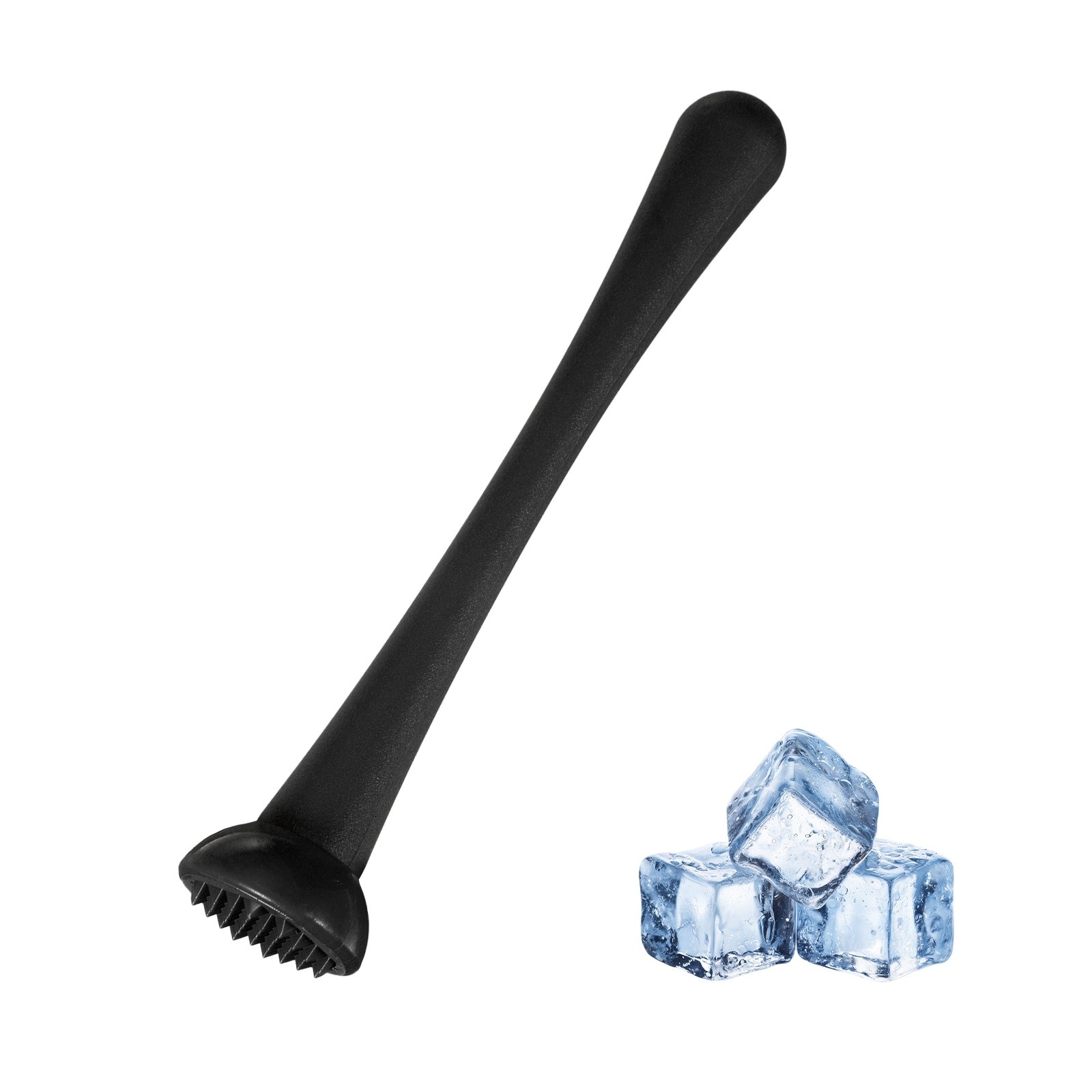 Cocktail Muddler, 8 Inch PP Drink Muddler, Black (Thin)