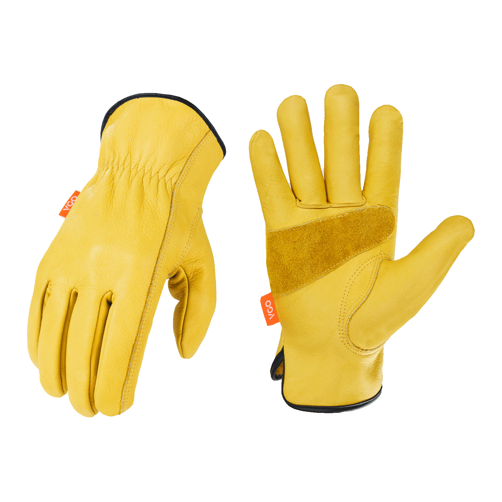 Vgo 1/2/3Pairs Unlined Cow Grain Leather Work Gloves,Driver Gloves(CA9590)