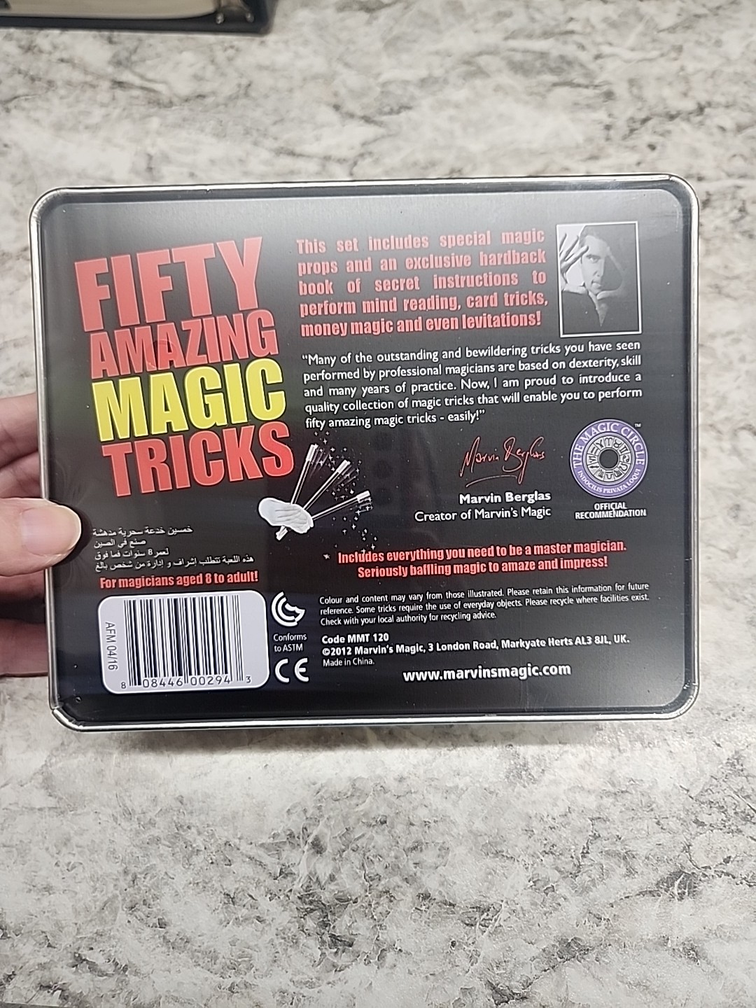 Marvin's Magic: Fifty Amazing Magic Tricks to Amaze and Baffle Metal Tin-NIB