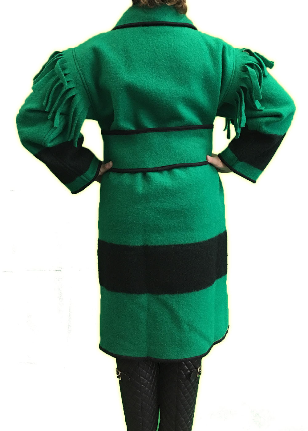 AuSable® Brand Full Wool Capote Coat Green Color Size Large (6'3" - 6'8")