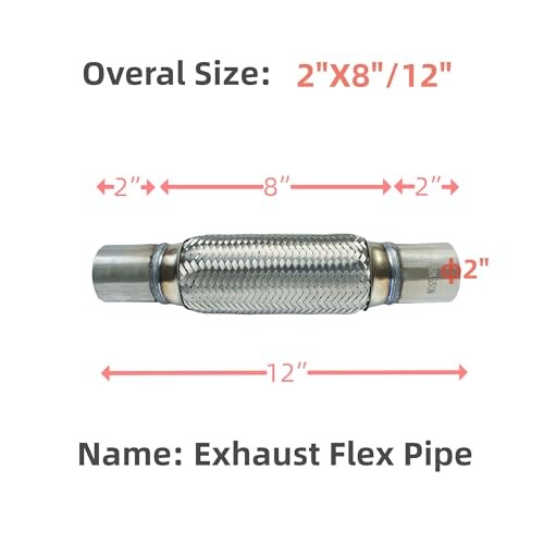 Exhaust Flex Pipe Universal Type 100% Stainless Steel For Heavy 2X8X12 1 PC