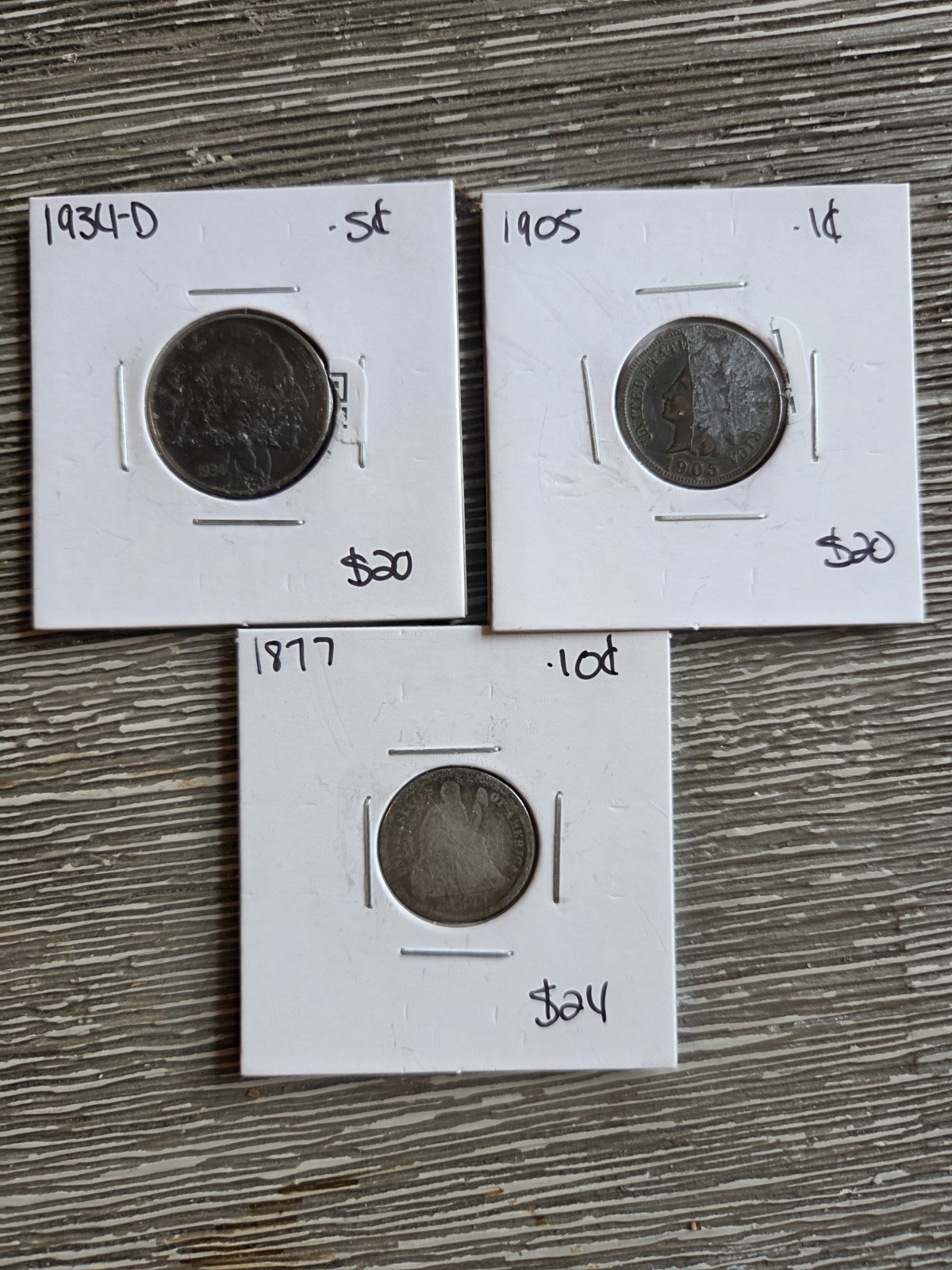 Lot Of 3 1887. 1905. 1934 D mint Nickles