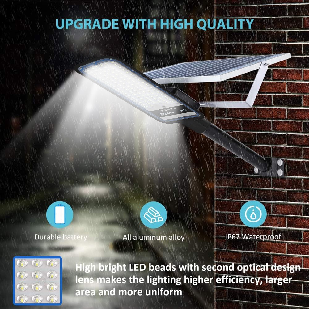 Commercial Solar Street Lights Outdoor Dusk to Dawn Solar Super Bright Aluminum