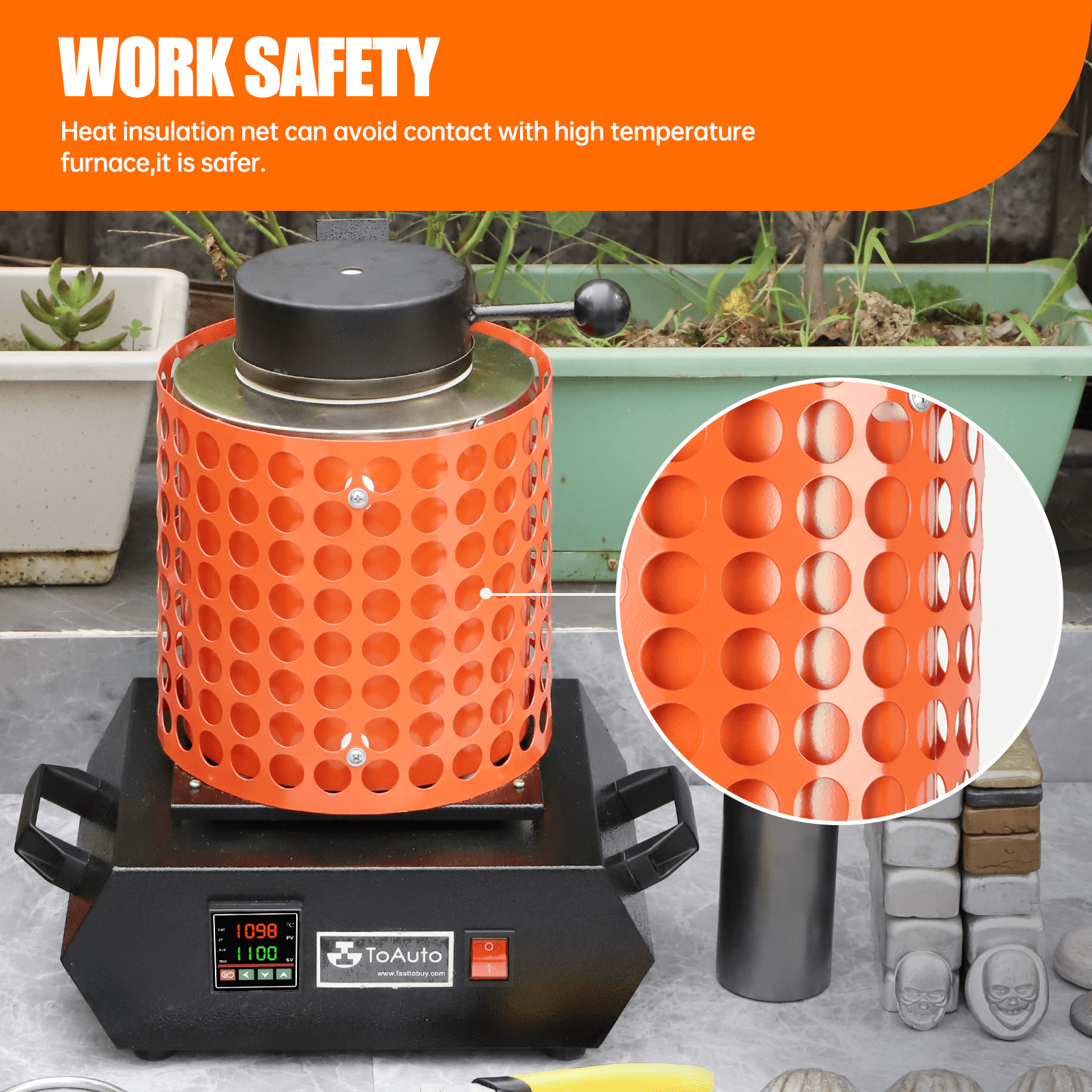 3KG Upgraded Metal Melting Furnace For Casting Refining Jewelry Copper Aluminum